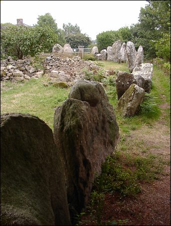 The remains of the Menec cromlech straggle untidily through the village
